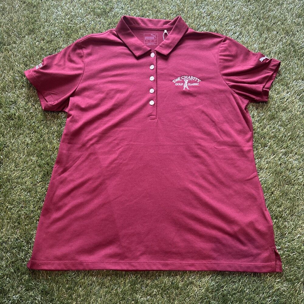 NWT PUMA Women’s Size XL D&F Charity Golf Classic Burgundy W Fusion Polo Shirt